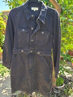 Madewell Black Denim Jacket Dress